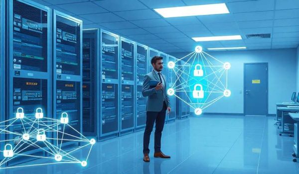 Equipo revisando servidores durante una auditoría de sistemas informáticos en empresa