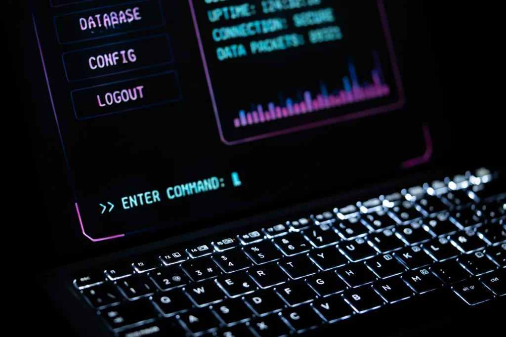 Portátil con una pantalla de seguridad y supervisión del sistema